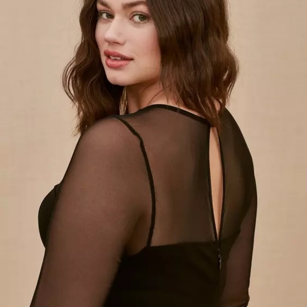 Torrid Studio Black Ponte Skater Dress NWT 22 image 3